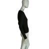 Pull vintage Y2K noir fleurs strass SZ Fashion pré-2008