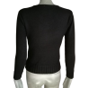 Pull vintage Y2K noir fleurs strass SZ Fashion pré-2008