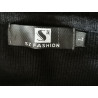 Pull vintage Y2K noir fleurs strass SZ Fashion pré-2008