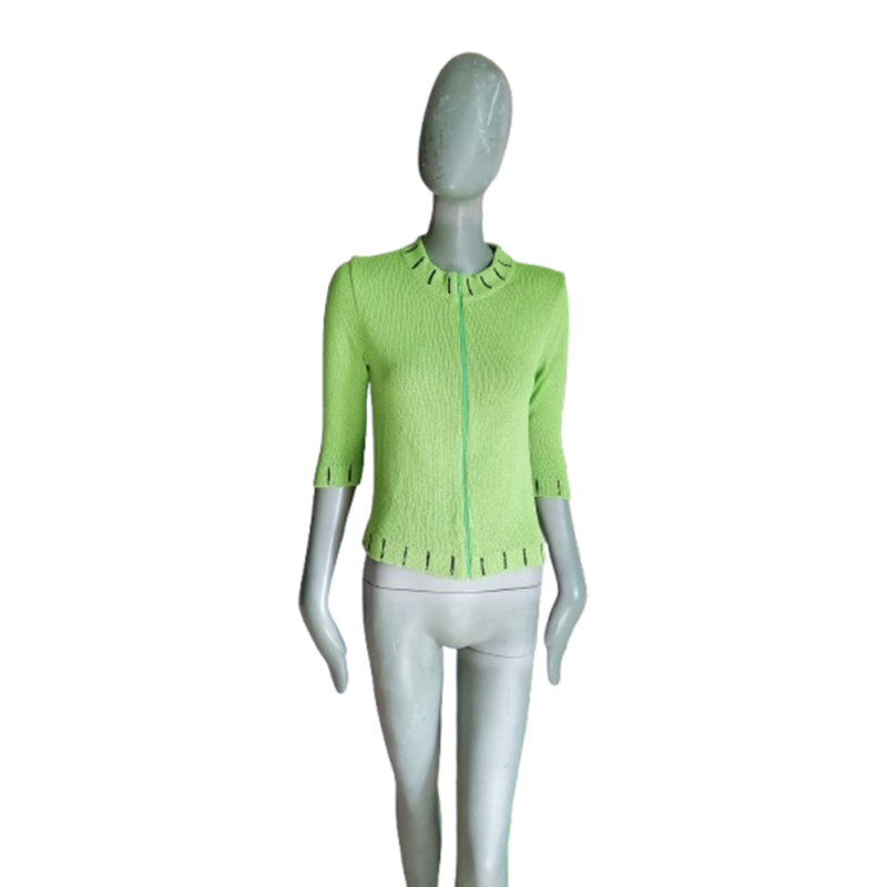 Cardigan Mesh Design Prototype Showroom Green Anis