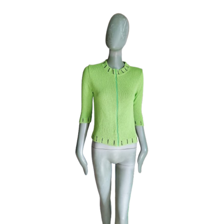 Cardigan Mesh Design Prototype Showroom Green Anis