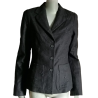 Archivio Simultaneous Giacca Blazer in lana nera Jacquard con etichetta