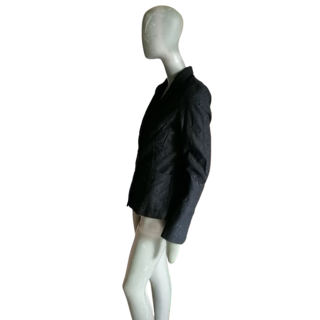 Archiv Simultaneous Jacquard Black Woll Blazer Jacke mit Etikett