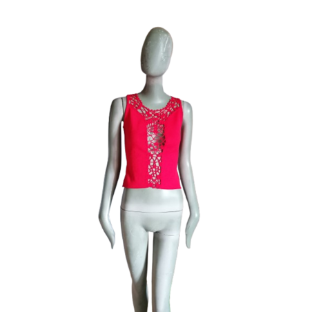 Simultaneous ARIC L85203 - Deadstock Made In Italy Openwork Top Top