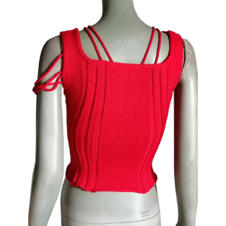 Topo openwork Simultaneous 100% de lã virgem