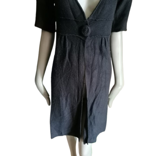 Maje Archive - Kleid schwarz Strickstricken tief
