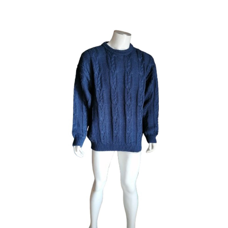 Vintage Navy Vintage Aran Pullover - Big Twisted Mesh