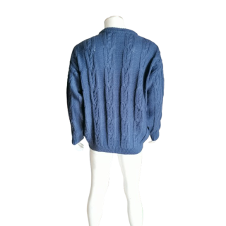 Vintage Navy Vintage Aran Pullover - Big Twisted Mesh
