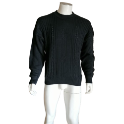 Vintage Sweater Black Archive Mesh Relief Oversize
