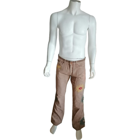 Pantaloni Weber Italia 2000s - cotone floreale ricamato - Stata
