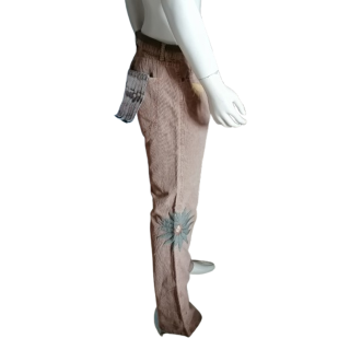 Hosen Weber Italien 2000er Jahre - Blumenstickte Baumwolle - Deadstock