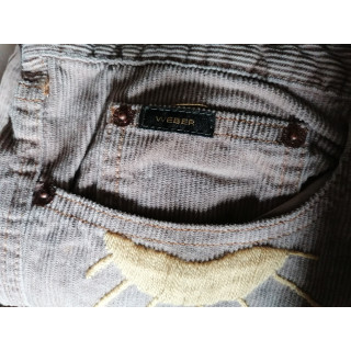 Pantaloni Weber Italia 2000s - cotone floreale ricamato - Stata