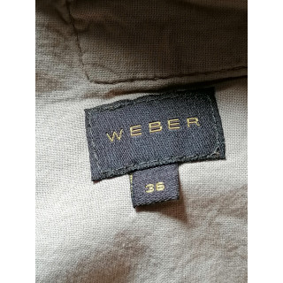 Calças Weber Itália 2000 - algodão bordado floral - Deadstock