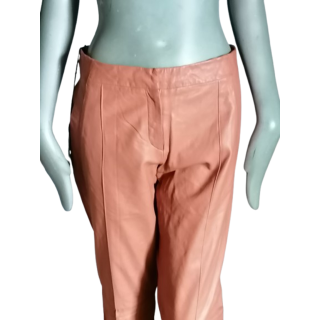 Pantalones con volantes Cuero de camello marrón - Hecho en Italia