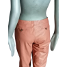 Pantaloni volant in pelle da cammello marrone - Made in Italy