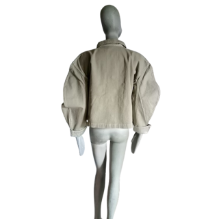 MIU MIU Arquivo Workwear 100% algodão feito em Jaqueta Itália
