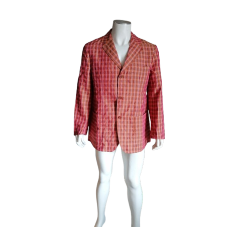 Cerruti Jeans Deadstock – Blazer Carreaux corail Y2K