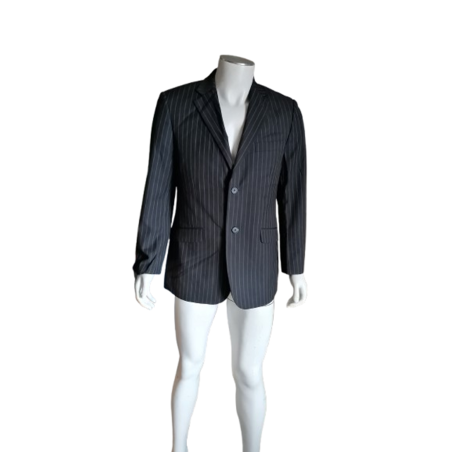 Veste blazer vintage GIACOMO rayures tennis gris foncé