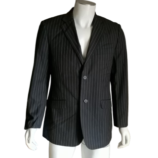 Veste blazer vintage GIACOMO rayures tennis gris foncé