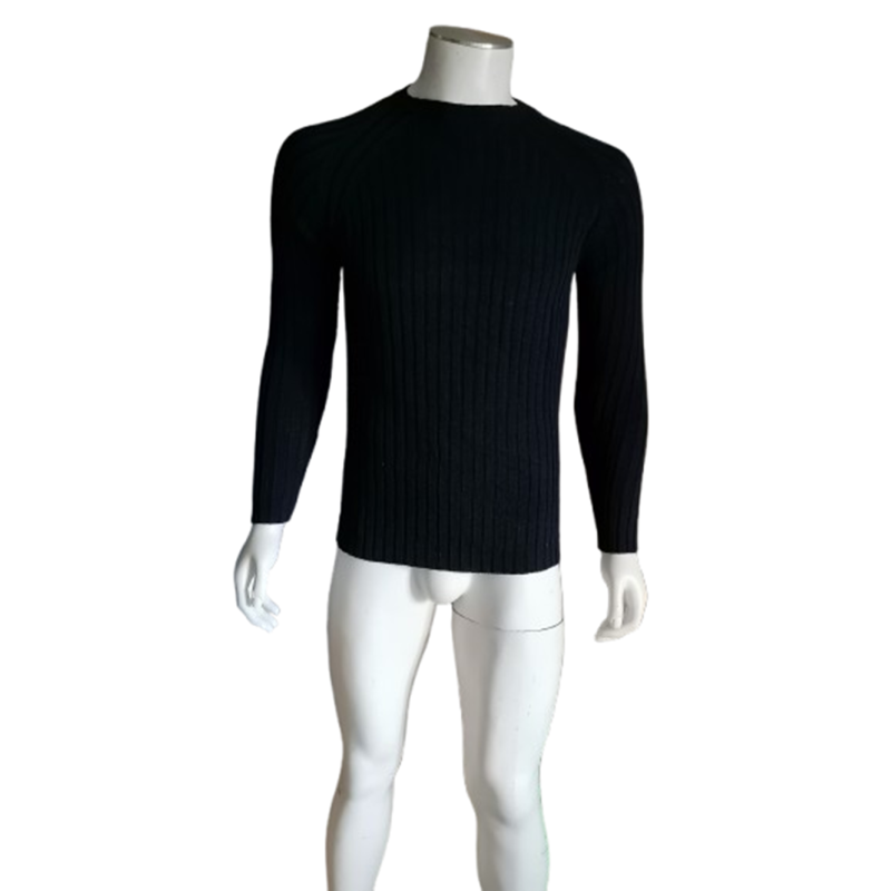 Vintage Pitti Made in Italy Navy Blue Ribbed Mesh