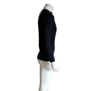 Vintage Pitti gemaakt in Italië Navy Blue Geribbeld Mesh