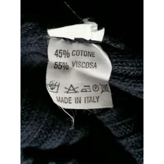 Vintage Pitti Made in Italy Navy Blue Ribbed Mesh