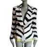 Blazer Clips Made in Italy Zebra Black White Green Strip Anis - Deadstock