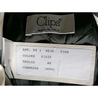 Blazer-Clips, hergestellt in Italien Zebra Schwarz Weiß Grüner Band Anis - Deadstock