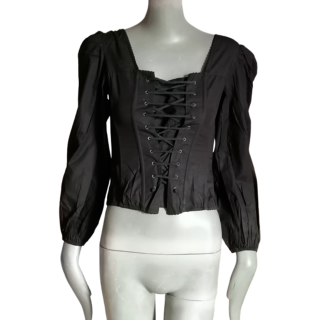 Axt Archiv Korsett Top Schwarz Deadstock in Italien hergestellt