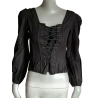Axt Archiv Korsett Top Schwarz Deadstock in Italien hergestellt