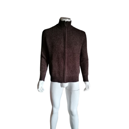 Red Pepper Zipped vest ribbed mesh wool