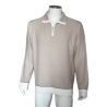 Cerruti Jeans Maglione a semi-zip in cotone vintage 100% beige