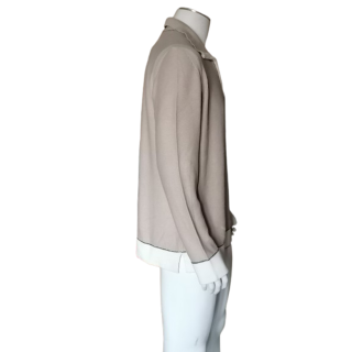 Cerruti Jeans Vintage 100% Baumwolle Halb-Zip Pullover Beige