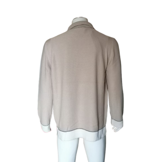Cerruti Jeans Vintage 100% algodón medio zip suéter beige
