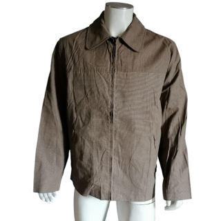 Krizia Uomo Lin / Marrom Algodão Casaco - Etiqueta Deadstock