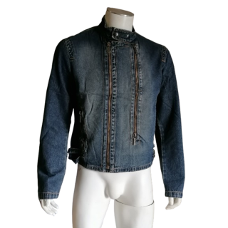 Dirk Bikkembergs Eroi internazionali 2003 - Giacca da motociclista Denim Deadstock