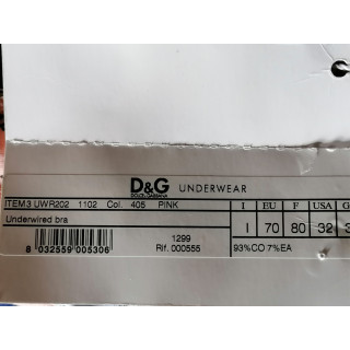 D & G ondergoed archief Y2K - Rose Deadstock Bra-logo overal
