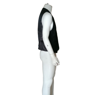 Vintage Genuine Leather Vest Black Deadstock 90s