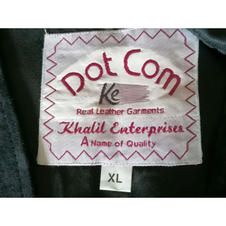 Vestido de couro genuíno vintage preto deadstock 90s