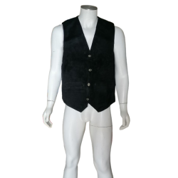 Vintage lederen vest zwarteadstock 90s