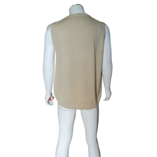Pull Sans Manches Vintage Y2K 100 % Coton Écru
