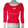 Twin-Set von Light Force Top Y2k Red Deadstock in Italien hergestellt