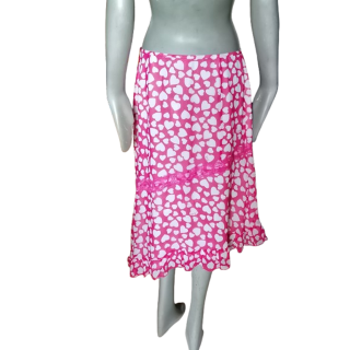 Xxx By Gai Mattiolo Archive - Cœur Printed Silk Skirt, Italy Circa 2003