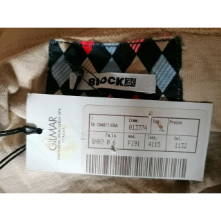 Block 60 Deadstock Beige Serbatoio stampato rosa made in Italy