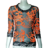 Clips More Deadstock Y2K Top Printed Knit & Lace