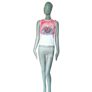 LIU JO ARCHIVE Y2K Stationtock - Paradise Tank Perline e Cabochons | Nwt