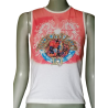 LIU JO ARCHIVE Y2K Stationtock - Paradise Tank Perline e Cabochons | Nwt