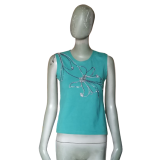 Paola Frani Archive Y2K – Top Deadstock à Chaînettes Métalliques