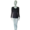 Top de velo negro cubierto Oppio Jeans Hecho en Italia Y2K Deadstock