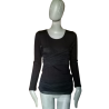 Top drapé voile noir Oppio Jeans Made in Italy Y2K Deadstock